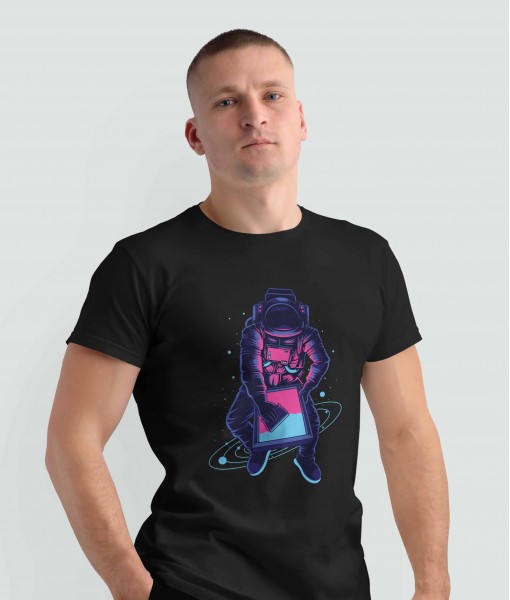Мъжка тениска с щампа Арт Astronaut screen printer
